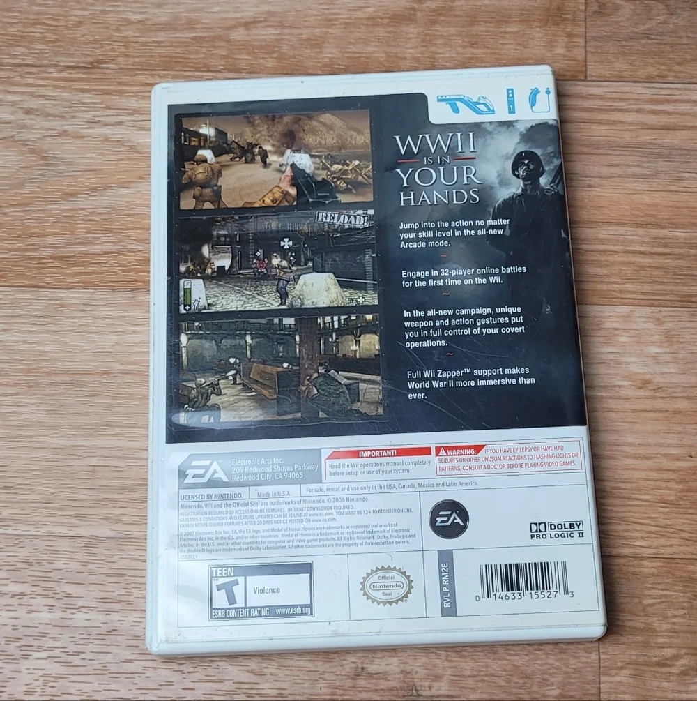 Medal of Honor: Heroes 2 (Nintendo Wii, 2007) Complete and Tested